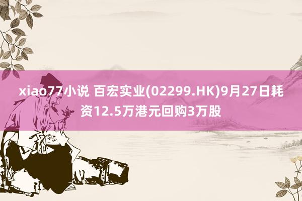 xiao77小说 百宏实业(02299.HK)9月27日耗资12.5万港元回购3万股