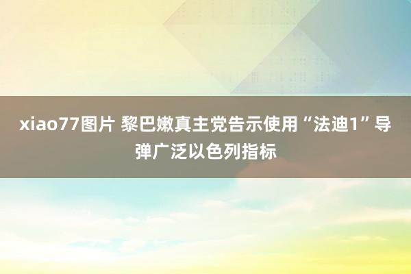 xiao77图片 黎巴嫩真主党告示使用“法迪1”导弹广泛以色列指标