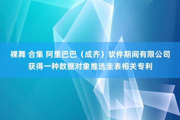 裸舞 合集 阿里巴巴（成齐）软件期间有限公司获得一种数据对象推选圭表相关专利