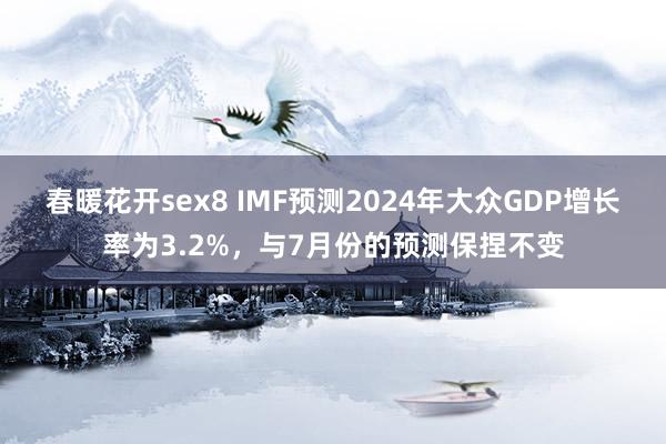 春暖花开sex8 IMF预测2024年大众GDP增长率为3.2%，与7月份的预测保捏不变