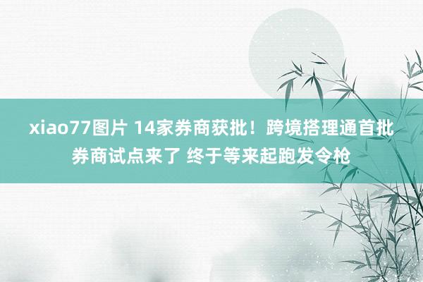 xiao77图片 14家券商获批！跨境搭理通首批券商试点来了 终于等来起跑发令枪