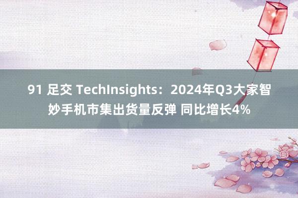 91 足交 TechInsights：2024年Q3大家智妙手机市集出货量反弹 同比增长4%