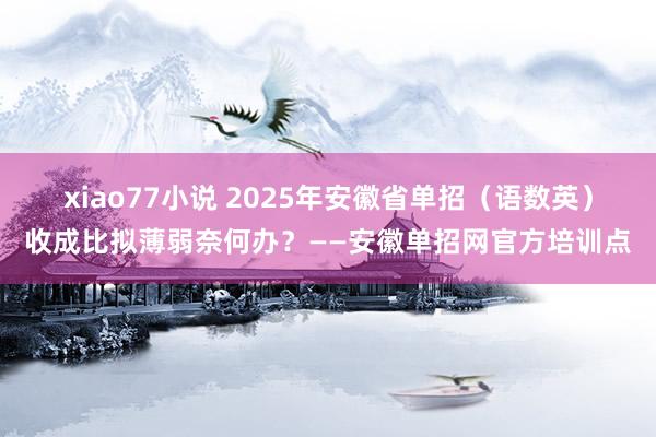 xiao77小说 2025年安徽省单招（语数英）收成比拟薄弱奈何办？——安徽单招网官方培训点