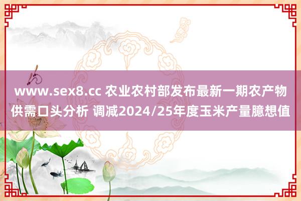 www.sex8.cc 农业农村部发布最新一期农产物供需口头分析 调减2024/25年度玉米产量臆想值