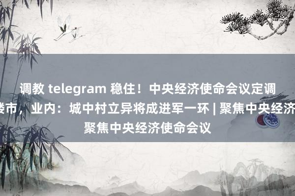 调教 telegram 稳住！中央经济使命会议定调2025年楼市，业内：城中村立异将成进军一环 | 聚焦中央经济使命会议