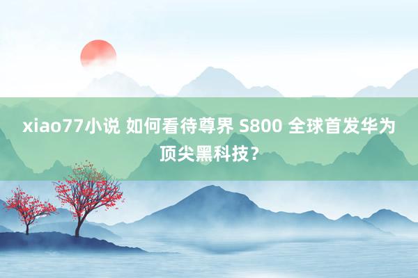 xiao77小说 如何看待尊界 S800 全球首发华为顶尖黑科技？