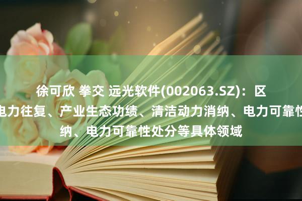 徐可欣 拳交 远光软件(002063.SZ)：区块链业务已触及电力往复、产业生态功绩、清洁动力消纳、电力可靠性处分等具体领域