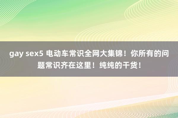 gay sex5 电动车常识全网大集锦！你所有的问题常识齐在这里！纯纯的干货！