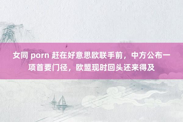 女同 porn 赶在好意思欧联手前，中方公布一项首要门径，欧盟现时回头还来得及