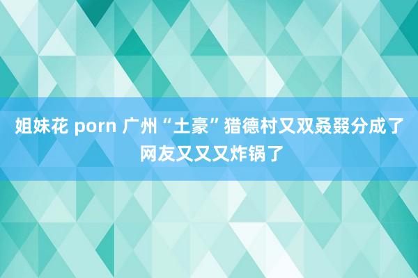 姐妹花 porn 广州“土豪”猎德村又双叒叕分成了 网友又又又炸锅了