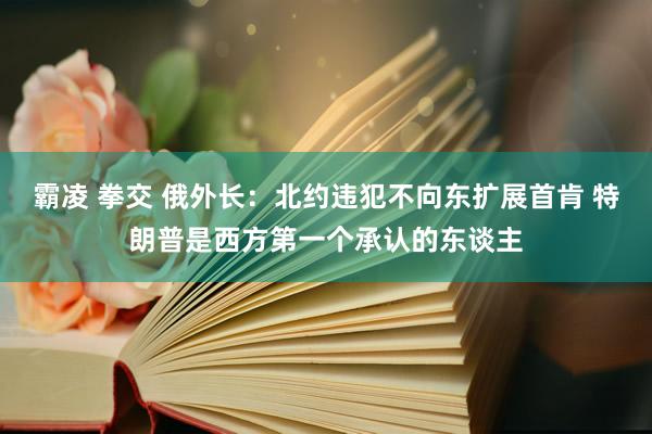 霸凌 拳交 俄外长：北约违犯不向东扩展首肯 特朗普是西方第一个承认的东谈主